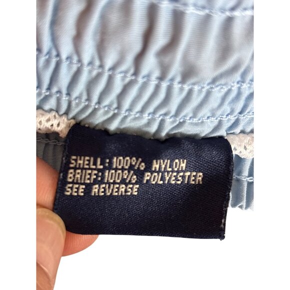 Polo Sport Vintage 90's Ralph Lauren Board Swim Trunks Blue Stripe Size Medium - Picture 10 of 10